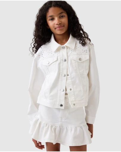 GAP - Eyelet Denim Jacket - Teens