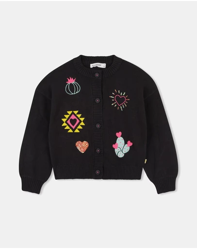 Billieblush - Embroidered Crew Knitted Cardigan - Kids-Teens