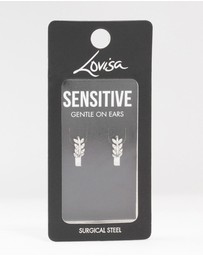 Lovisa - Surgical Steel Diamante Leaf Huggie Earrings