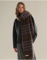 Morgan & Taylor - Hallie Scarf in Chocolate Brown Check