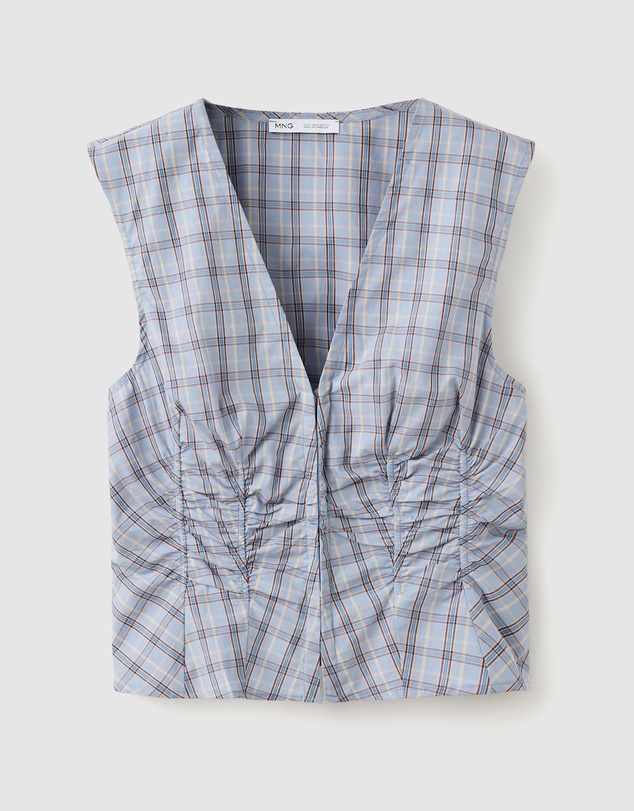 M.N.G - Ruched Detail Striped Blouse