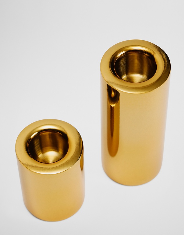 Country Road - Brass Candle Holder Set Of 2