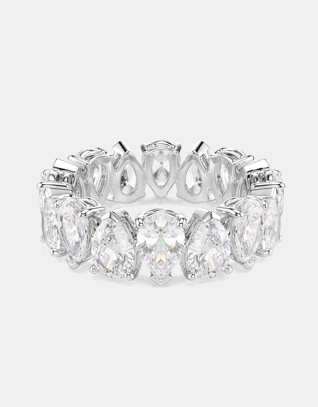 Swarovski - Matrix Vittore Ring, Pear Cut, White, Silver-Tone Finish
