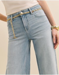 Reformation - Greta Super Stretch Low Rise Wide Leg Jeans