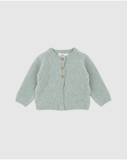 Bebe by Minihaha - Girls Sage Pointelle Cardigan - Babies