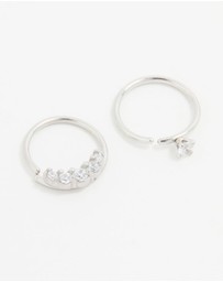 Lovisa - Surgical Steel Cubic Zirconia Nose Rings 2-Pack