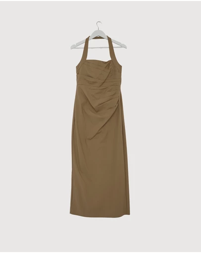 Revibe - Repaired Shona Joy Lani Draped Halter Maxi Dress - AU 12