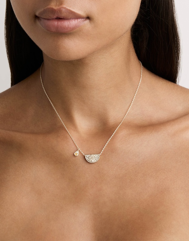 By Charlotte - Silver Lotus Birthstone Necklace - November