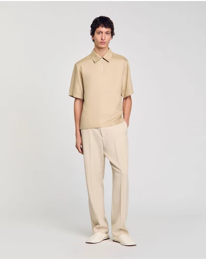 Sandro - Chemise Polo Zip Shirt