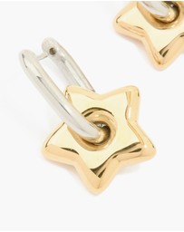 Lovisa - Waterproof Mixed Metals Plated Stainless Steel Small Star Huggie Earrings