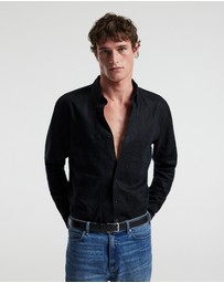 Calibre - Washed Linen Shirt Black
