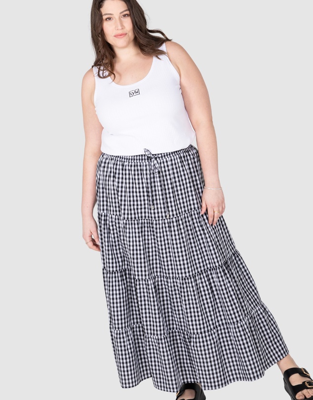Love Your Wardrobe - Stacey Gingham Maxi Skirt