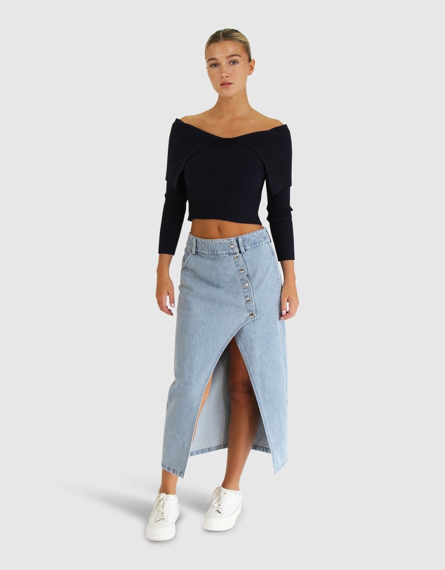 Belle & Bloom - More Than Words Collared Knit Top