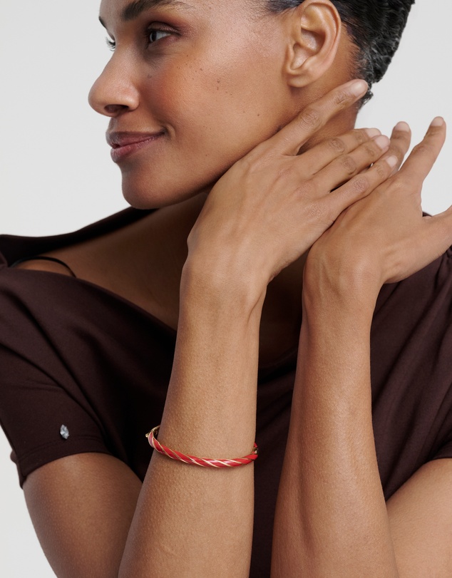 Ted Baker - TRINITY: Twist Enamel Hinged Bangle Bracelet