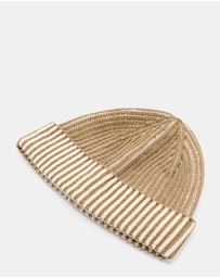 Morgan & Taylor - Sarina Ribbed Knit Beanie in Beige