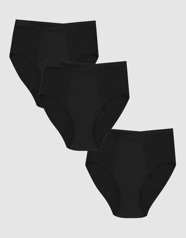 Love Luna - 3 Pack Women's Bamboo Period Hi-Waisted Brief