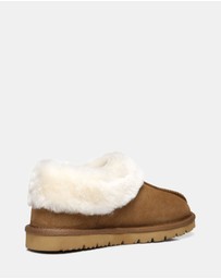 EVERAU - Australian Shepherd Ugg Homey Slipper Cow Leather Upper House Shoes