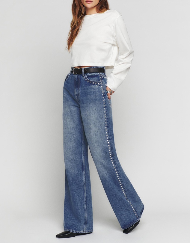 Reformation - Cary High Rise Slouchy Wide Leg Jeans