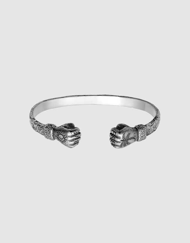 Haze & Glory - ICONIC EXCLUSIVE - Live Free Bangle in Oxidised 925 Silver