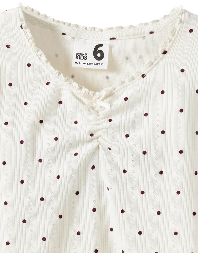 Cotton On Kids - Jade Ruched Long Sleeve Top