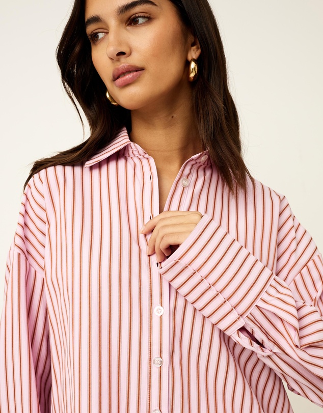 Dazie - Nina Stripe Long Sleeve Shirt