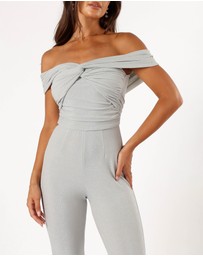 Petal & Pup - Sharnie Off Shoulder Jumpsuit - Silver