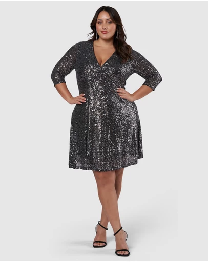 Pink Dusk by Curve Project - Are You Jelly Sequin Dress
