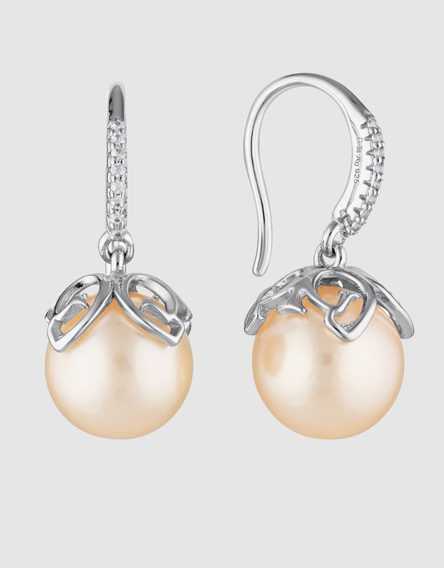 Georgini - Palm Cove Pink Freshwater Pearl Earrings Silver