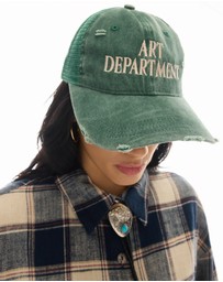 THE TALES - Destroyed Art Department Green Trucker Cap