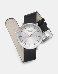 Mondaine - Mondaine Doppio 41mm Vegan Leather Watch