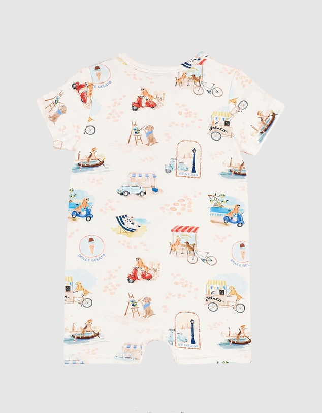 Bebe by Minihaha - Alexi Organic SS Zip Romper - Babies