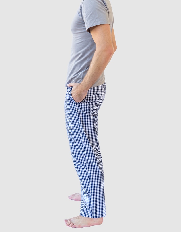 Sant And Abel - Men's Hepburn Gingham Navy PJ Pants