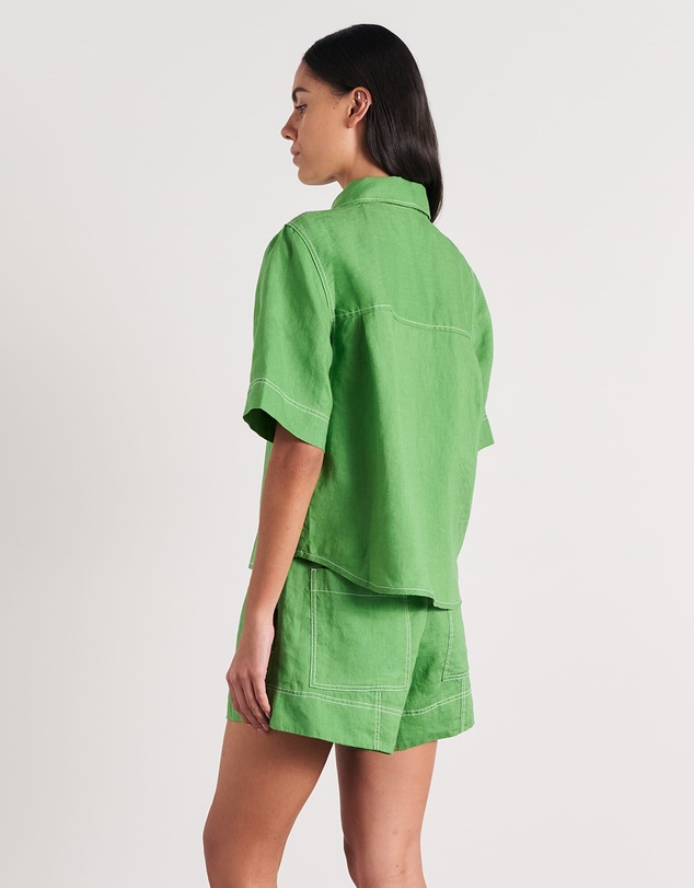 Jag - Gigi Linen Relaxed Short Sleeve Shirt