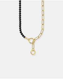 THOMAS SABO - Gold Necklace with Onyx Beads and White Zirconia