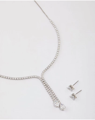 Lovisa - Silver Cup Chain Y-Neck Jewellery Set