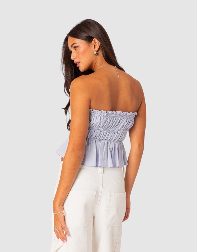 EDIKTED - Katherine linen scrunch top