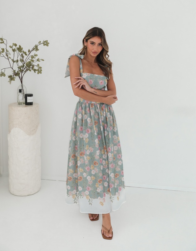 Esther & Co - Zyrelise Dress - Mint Floral