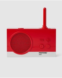 Lexon - Lexon GIFT Set PANTONE - Includes Mino+ Mini Speaker, Flip Classic Clock, Mina M Lamp, Thykho 3 Speaker - 2035 Red