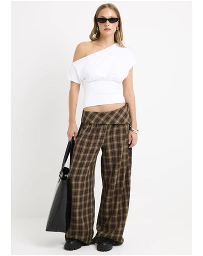 Insight - Martha Fold Over Check Pants