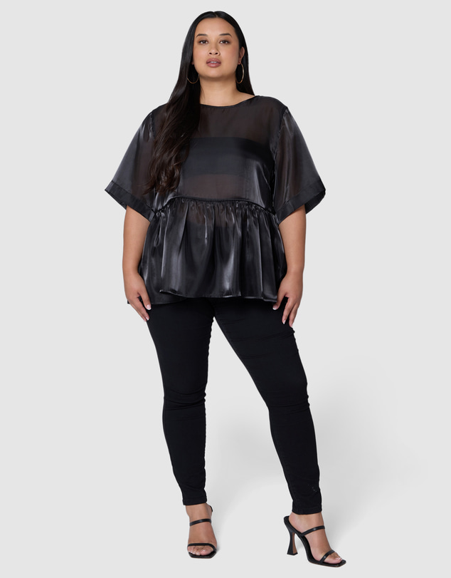 Sunday In The City - Empire Organza Peplum Top
