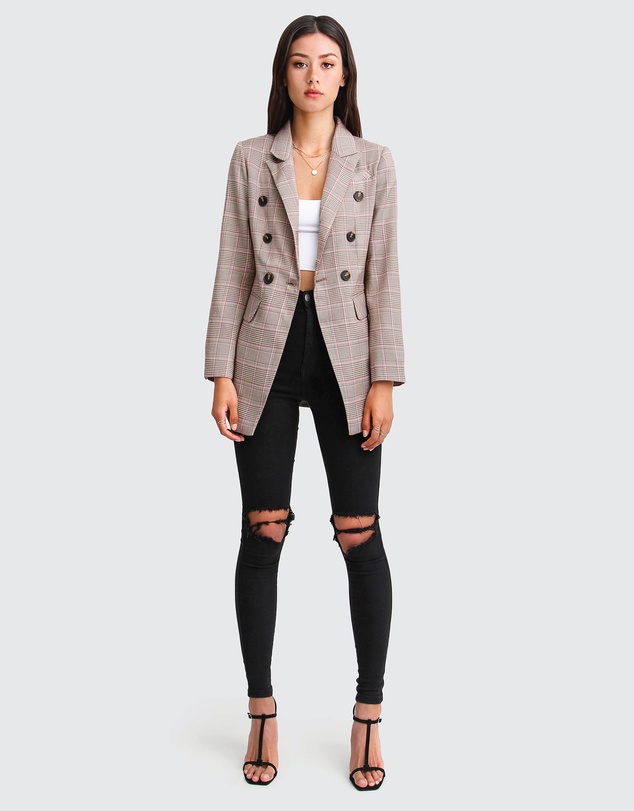 Belle & Bloom - Too Cool For Work Plaid Blazer