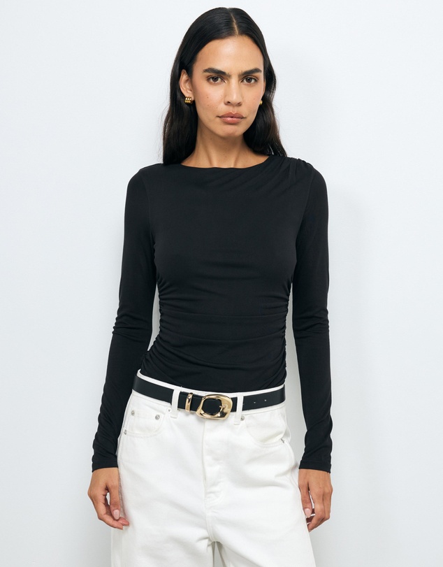 AERE - Emma Draped Cupro Top