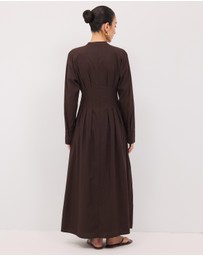 Calli - Jaik Tucked Waist Maxi Shirt Dress