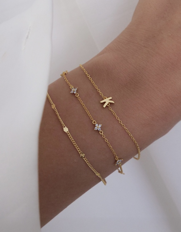 The Silver Collective - Petite A-Z Letter Bracelet - G