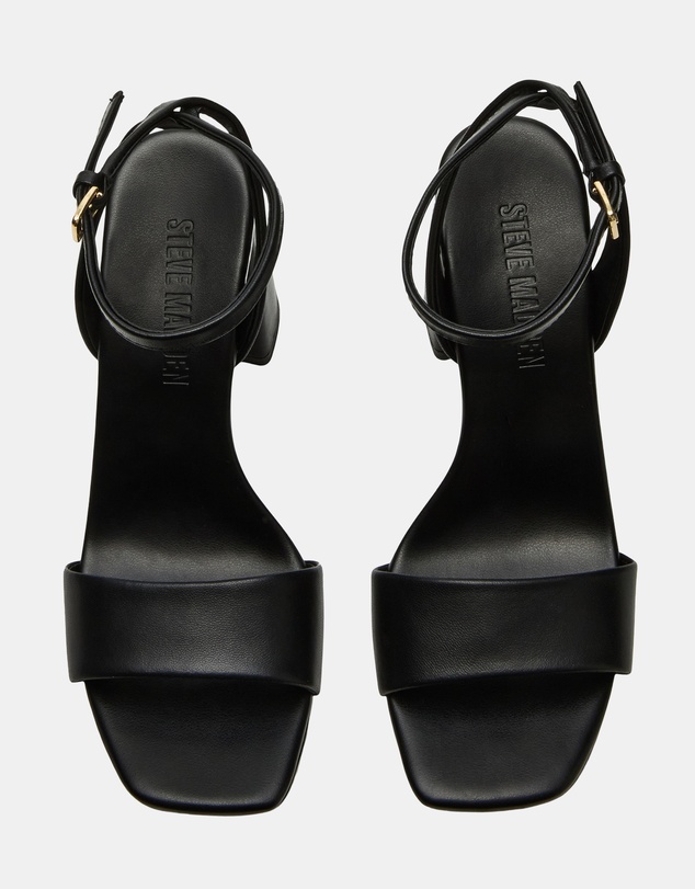Steve Madden - Messa Black Leather Heels