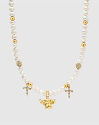 Nialaya Jewellery - Men's Angel Pearl Choker