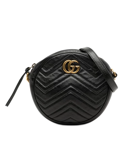 Pre-Loved by Azura Reborn - Pre-Loved Mini GG Marmont Matelasse Leather Round Crossbody