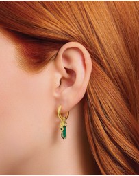 THOMAS SABO - Single Crystal Hoop Earring with Malachite