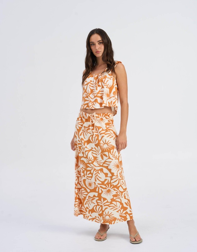 ONLY - Jakiri Printed Linen Maxi Skirt
