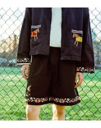 Found - Embroidery Twill Floral Shorts